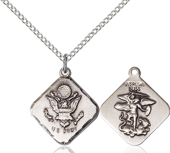 Sterling Silver ARMY DIAMOND Pendant