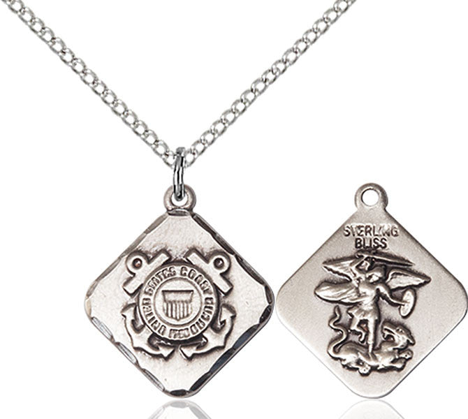 Sterling Silver COAST GUARD DIAMOND Pendant