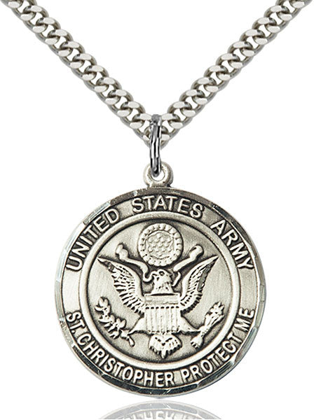 Sterling Silver ARMY/ST. CHRISTOPHER Pendant