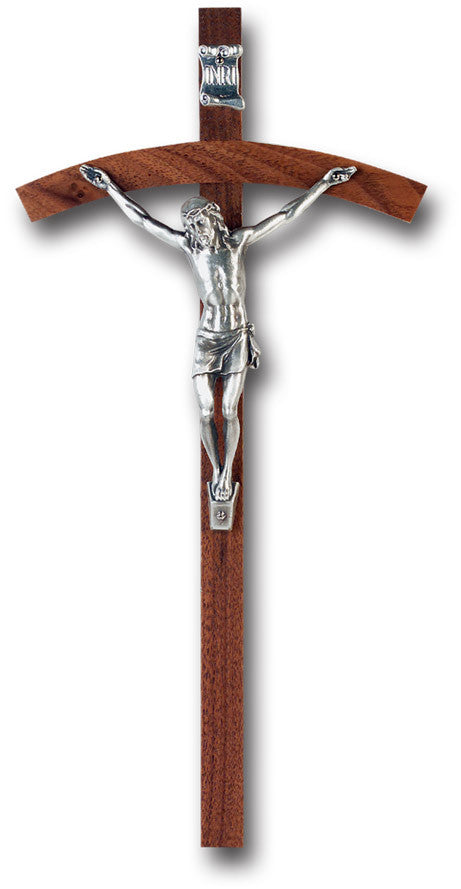 10" Walnut Wood Cross With Religious Articles Hirten - St. Cloud Book Shop