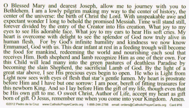Nativity/Advent/Christmas Prayer Card