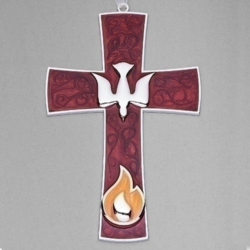 Confirmation Wall Cross with Dove and Flame