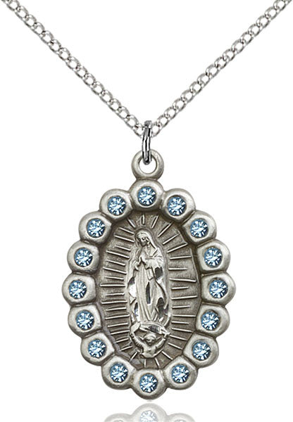 Sterling Silver O/L of Guadalupe Pendant