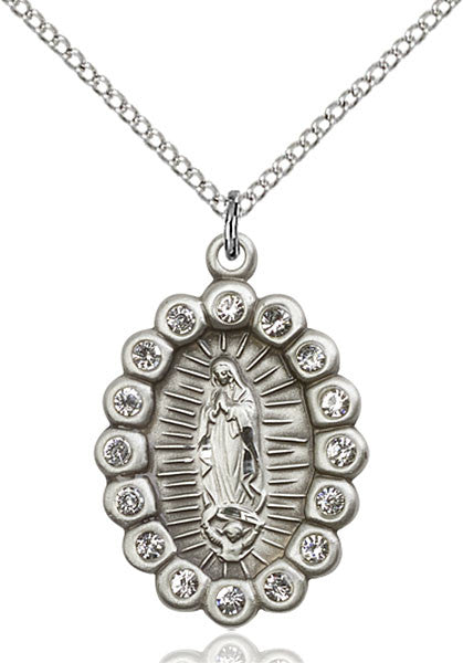 Sterling Silver O/L of Guadalupe Pendant