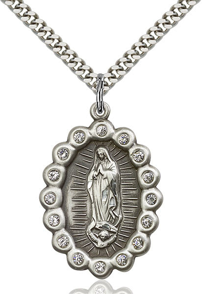 Sterling Silver O/L of Guadalupe Pendant