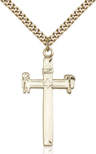 Gold Filled Carpenter Cross Pendant