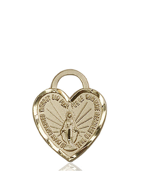 14kt Gold Miraculous Heart Medal
