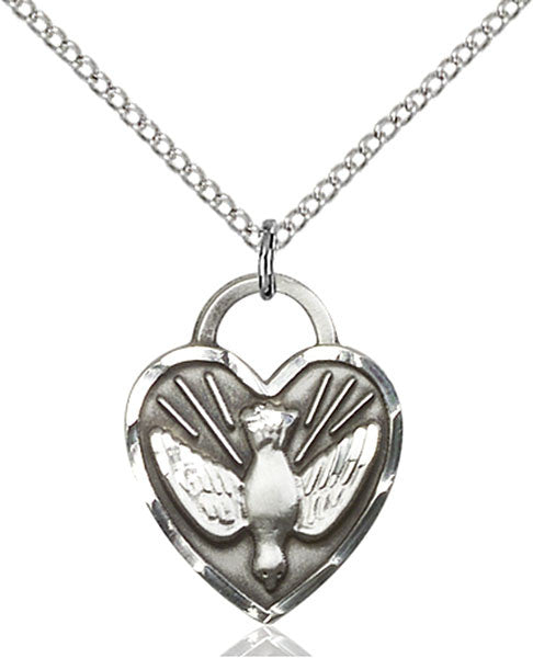 Sterling Silver Confirmation Heart Pendant