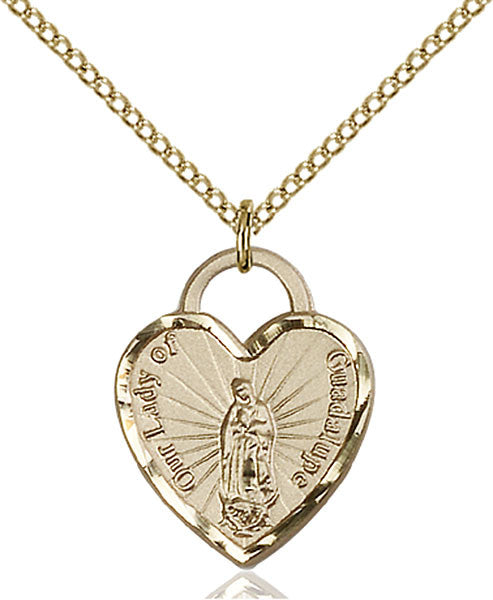 Gold Filled O/L of Guadalupe Heart Pendant