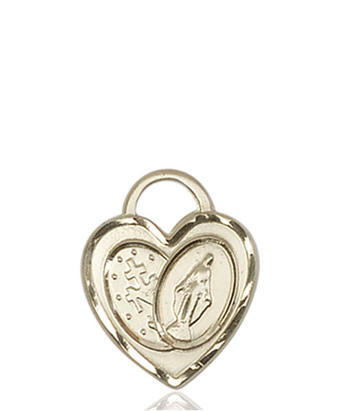 14kt Gold Miraculous Heart Medal