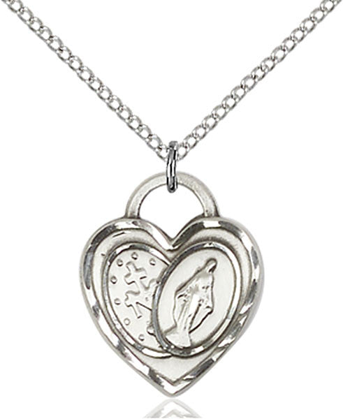 Sterling Silver Miraculous Heart Pendant
