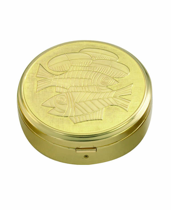Pyx: Gold bread and fish design