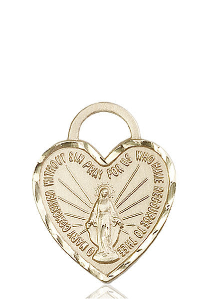 14kt Gold Miraculous Heart Medal