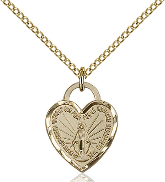 Gold Filled Miraculous Heart Pendant
