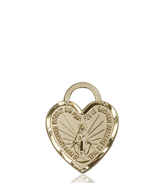 14kt Gold Miraculous Heart Medal