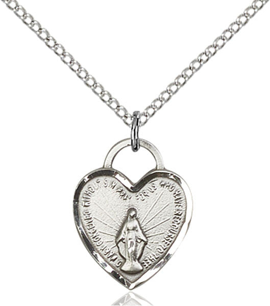 Sterling Silver Miraculous Heart Pendant
