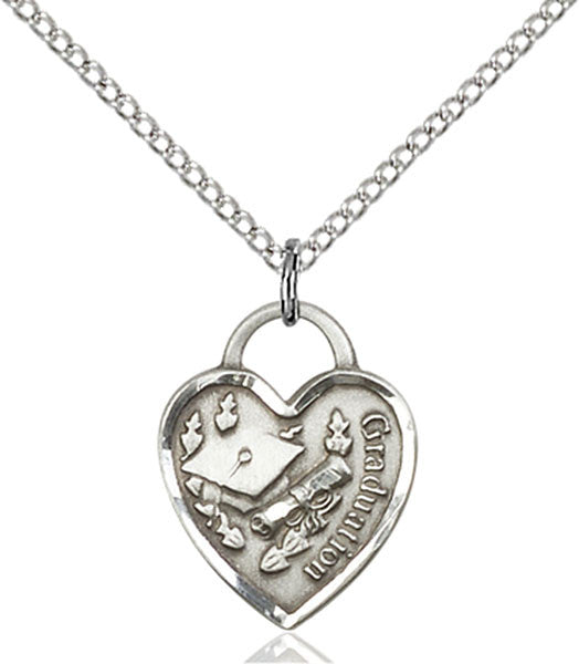 Sterling Silver Graduation Heart Pendant