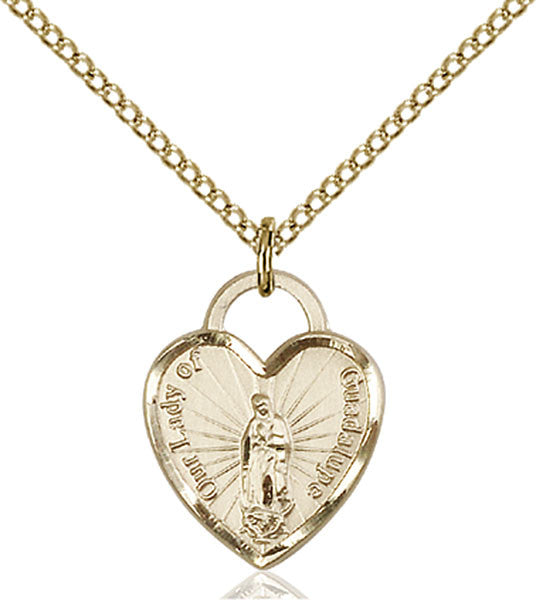 Gold Filled O/L of Guadalupe Heart Pendant