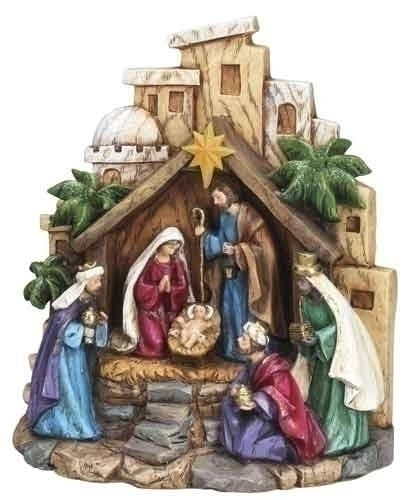 8" LED Nativity Scene with Lighted Star