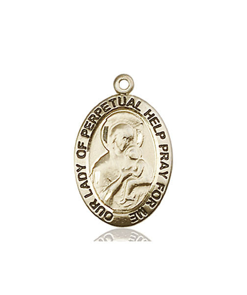 14kt Gold O/L of Perpetual Help Medal