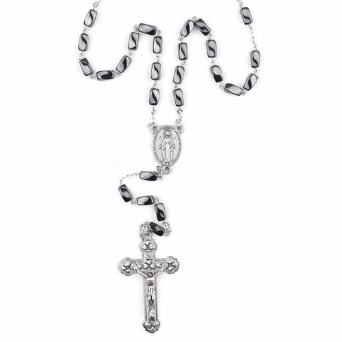 Hematite Oval Faceted Bead