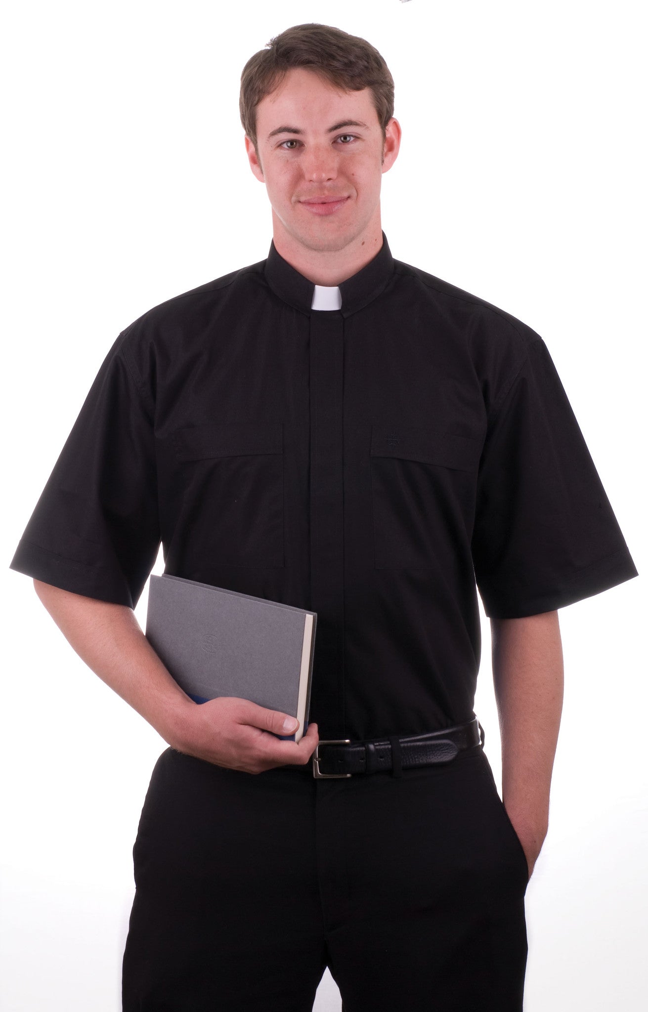 Black Clerical Collar Shirt