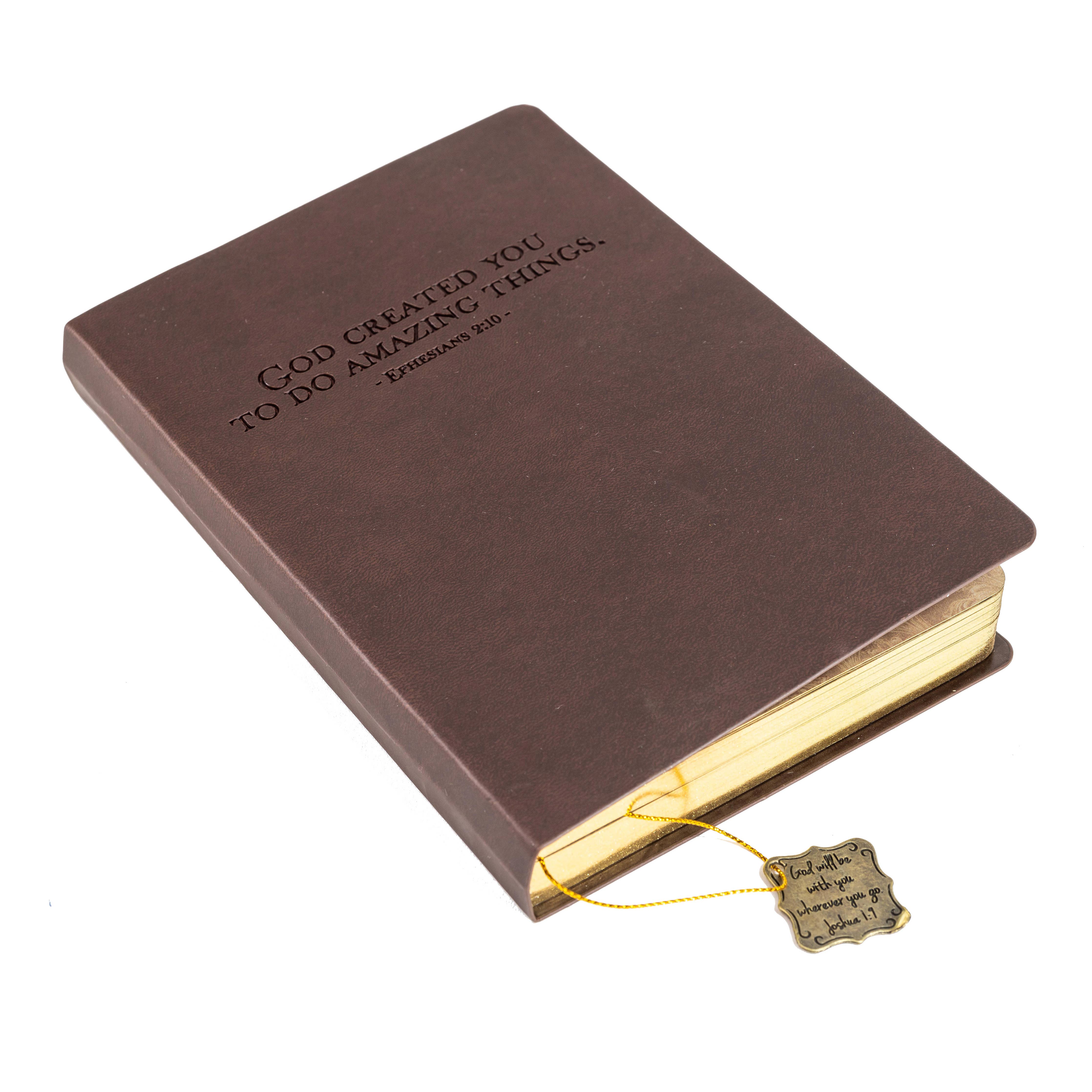 Dangle Journal : Leather Wrapped God Brown, Square Charm