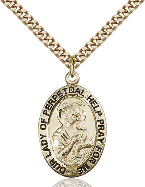 Gold Filled O/L of Perpetual Help Pendant