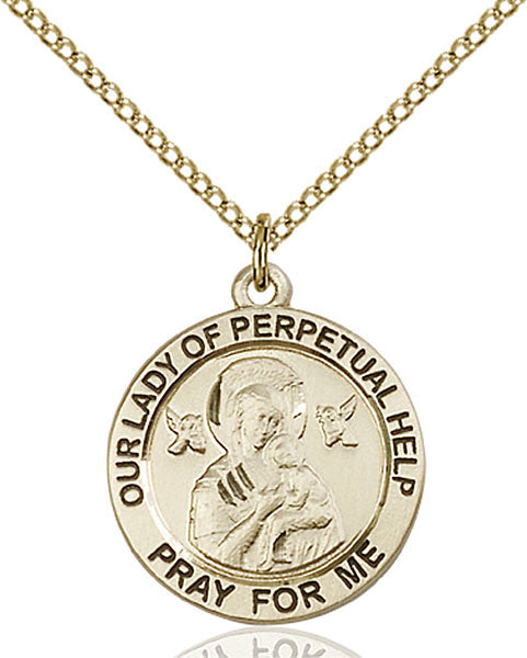 Gold Filled O/L of Perpetual Help Pendant