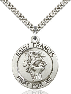 St. Francis Medal Silver-filled round