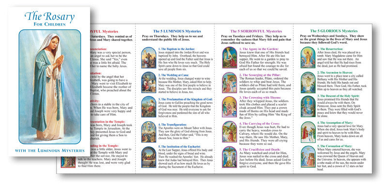 Rosary for Children Folder with the Luminous Mysteries