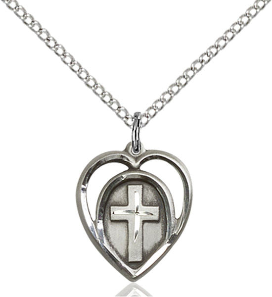 Sterling Silver Heart / Cross Pendant