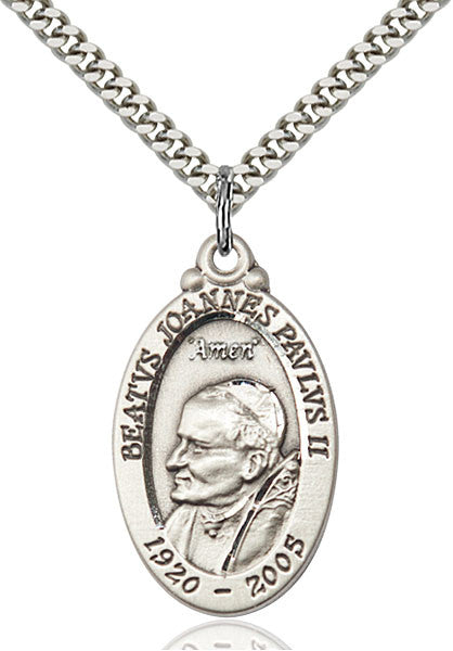 Sterling Silver Pope John Paul II Pendant