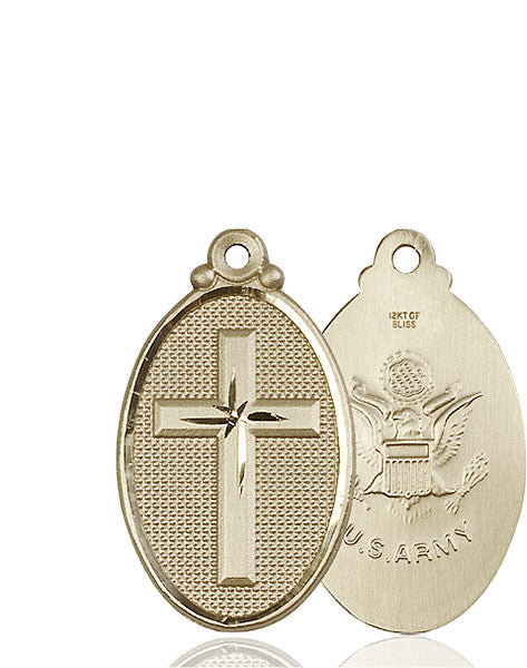 14kt Gold Cross / Army Medal