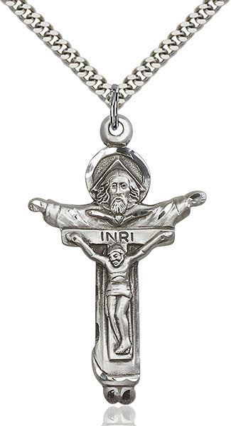 Sterling Silver Trinity Crucifix Pendant