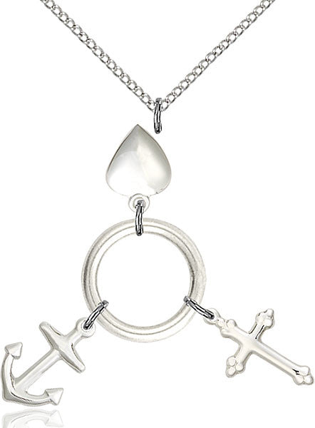 SF or Sterling Silver Faith, Hope & Charity Pendant