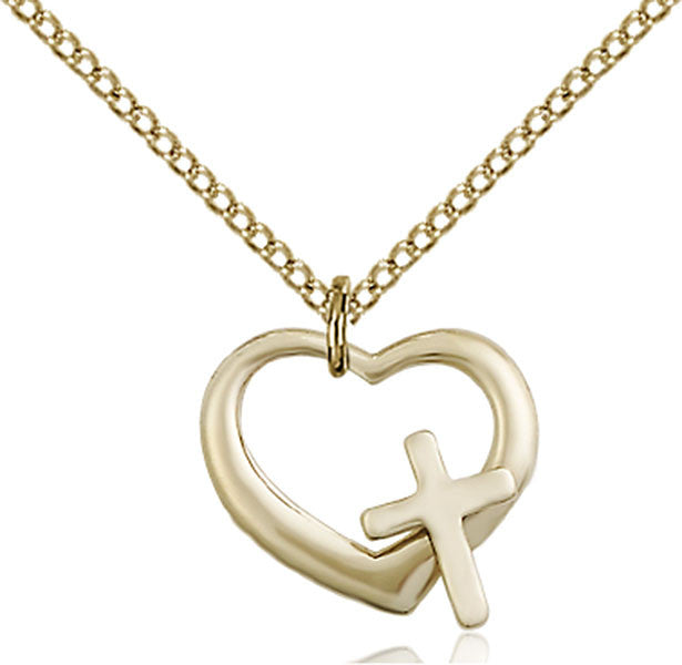 Gold Filled Heart / Cross Pendant