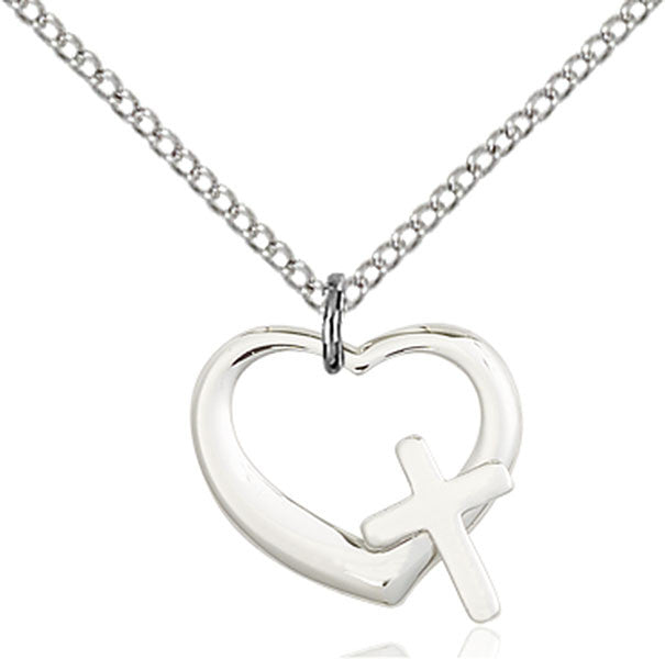 Sterling Silver Heart / Cross Pendant