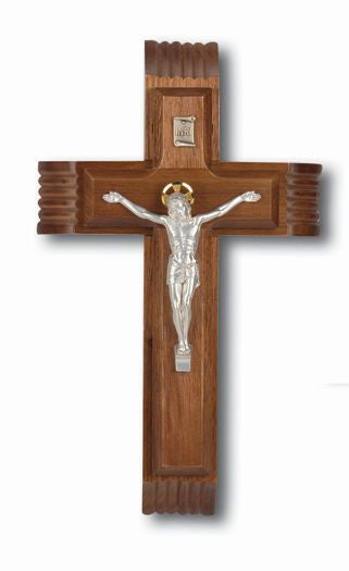 10" Walnut Sick Call Crucifix Religious Articles Hirten - St. Cloud Book Shop