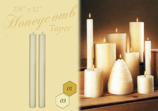 Beeswax Honeycomb Taper Candles