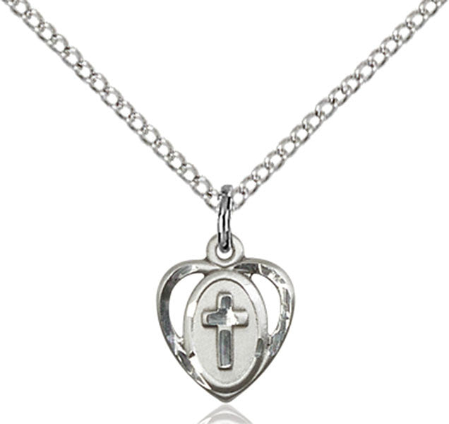 Sterling Silver Heart / Cross Pendant