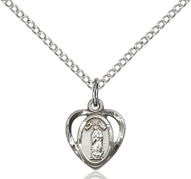 Sterling Silver O/L of Guadalupe Pendant