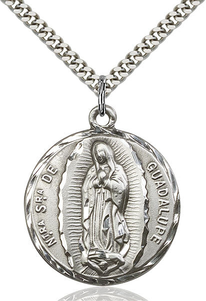 Sterling Silver O/L of Guadalupe Pendant