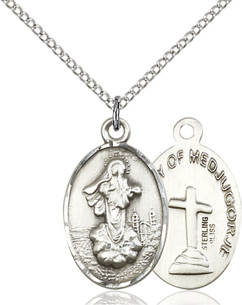 Sterling Silver O/L of Medugorje Pendant
