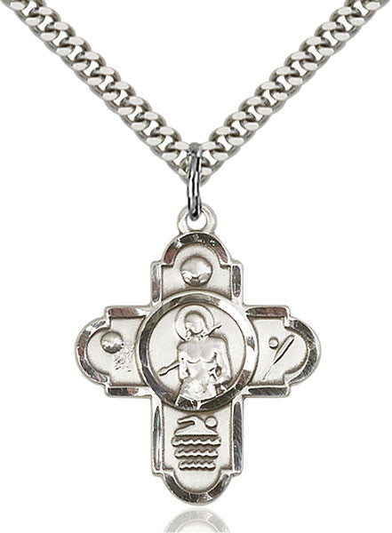 Sterling Silver 5-Way St Sebastian/Sports Pendant