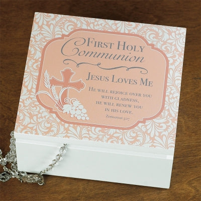 Jesus Loves Me First Communion Keepsake Box