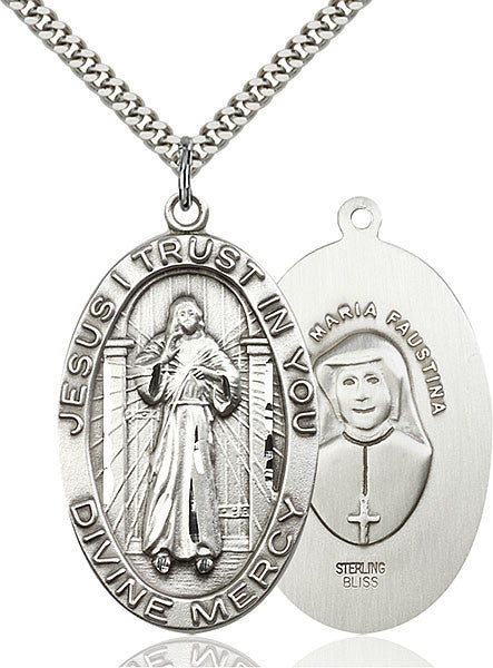 Sterling Silver Divine Mercy Pendant