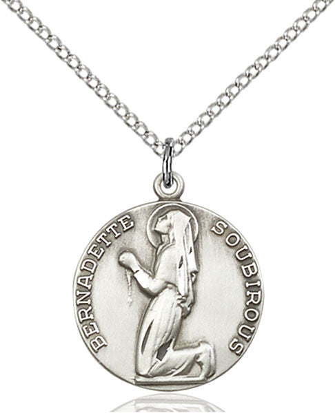 Sterling Silver St. Bernadette Pendant