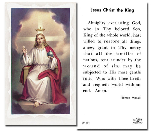 Christ The King Holy Card