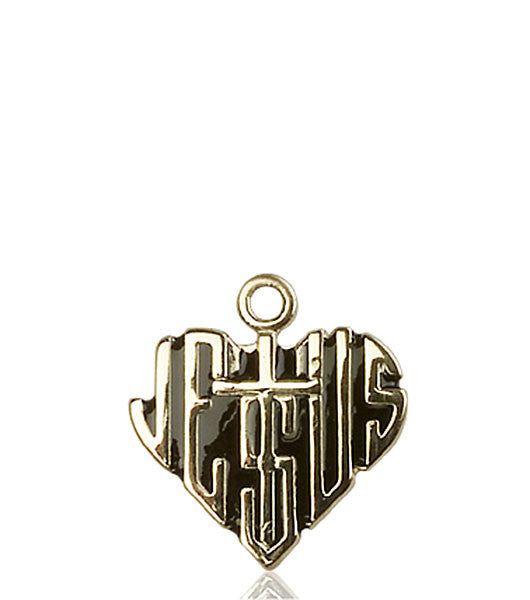 14kt Gold Heart of Jesus / Cross Medal